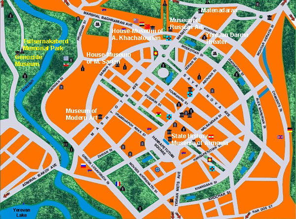 Map of Yerevan